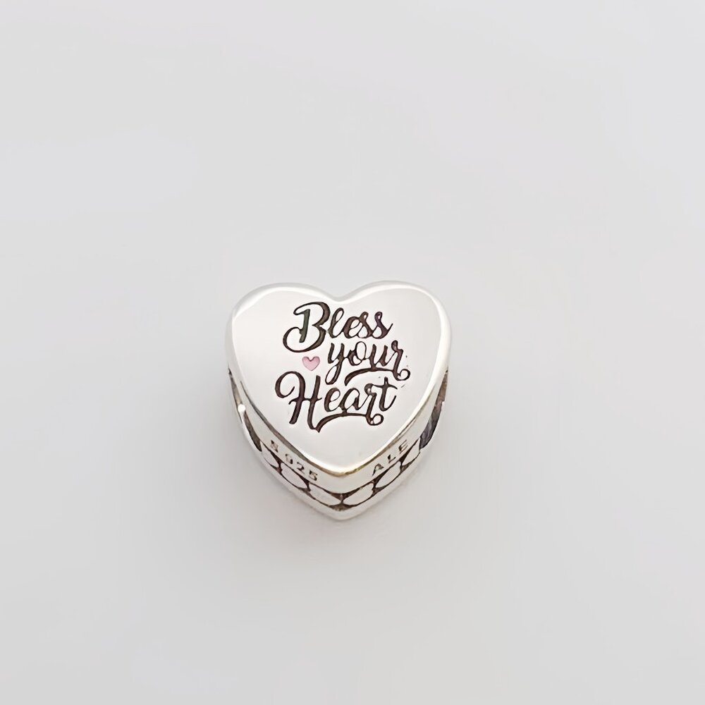 Engravable Bless Your Heart Charm | Sterling silver | Pandora US